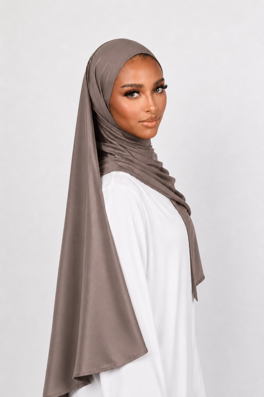 Jersey liquid Scarf - TAUPE