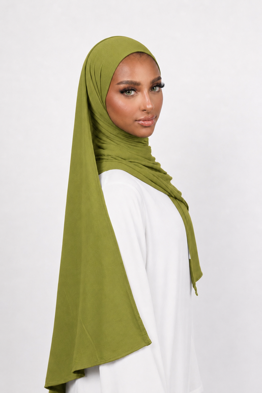 Jersey bamboo Scarf - ANISE GREEN