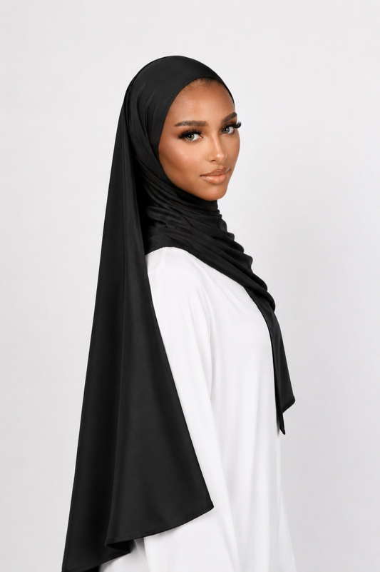 Jersey liquid Scarf - BLACK