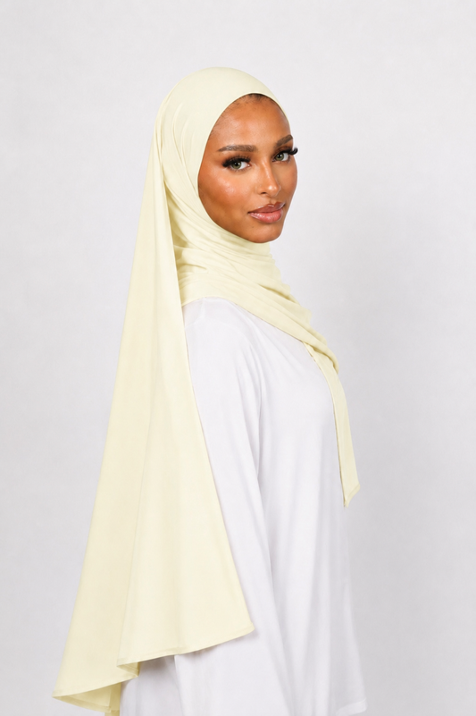 Jersey liquid Scarf - BUTTER YELLOW