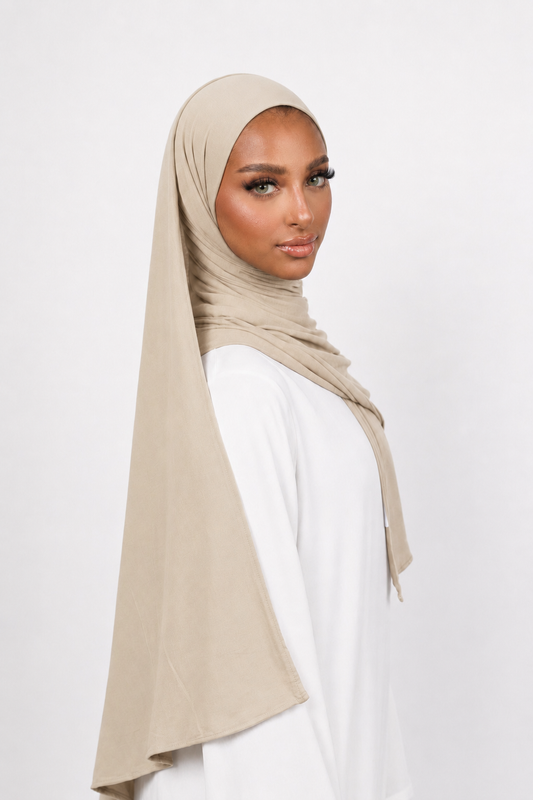 Jersey bamboo Scarf - BEIGE