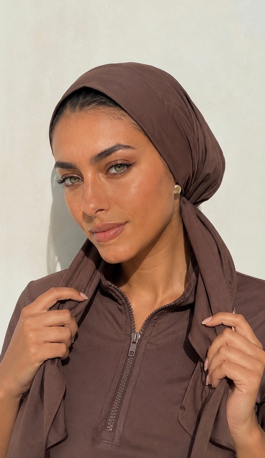 LUXURY SWIM TURBAN - BROWN