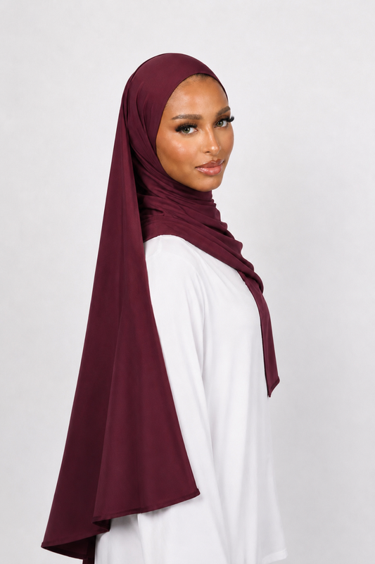 Jersey liquid Scarf - PLUM