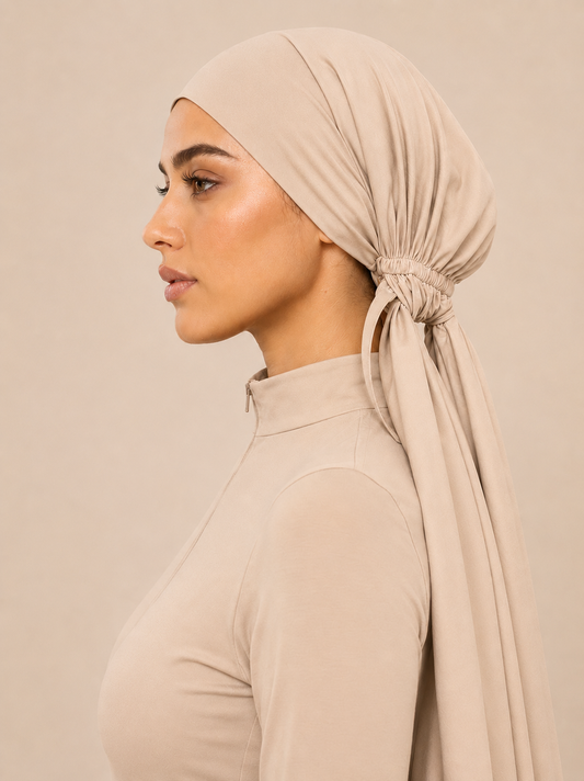 LUXURY SWIM TURBAN - BEIGE