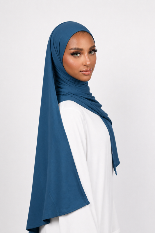 Jersey bamboo Scarf - BLUE