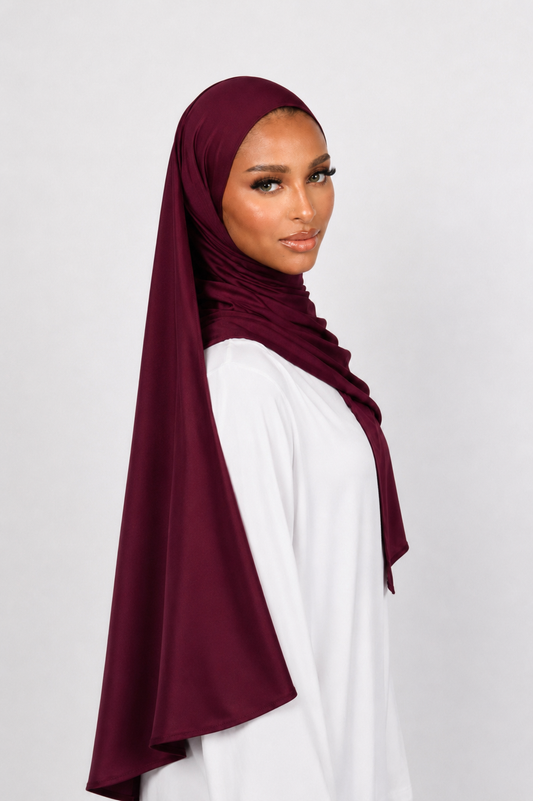 Jersey liquid Scarf - BURGUNDY