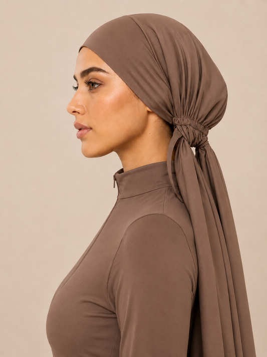 LUXURY SWIM TURBAN - TAUPE