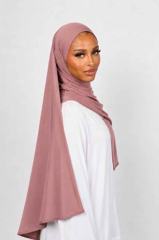 Jersey liquid Scarf - DUSTY ROSE