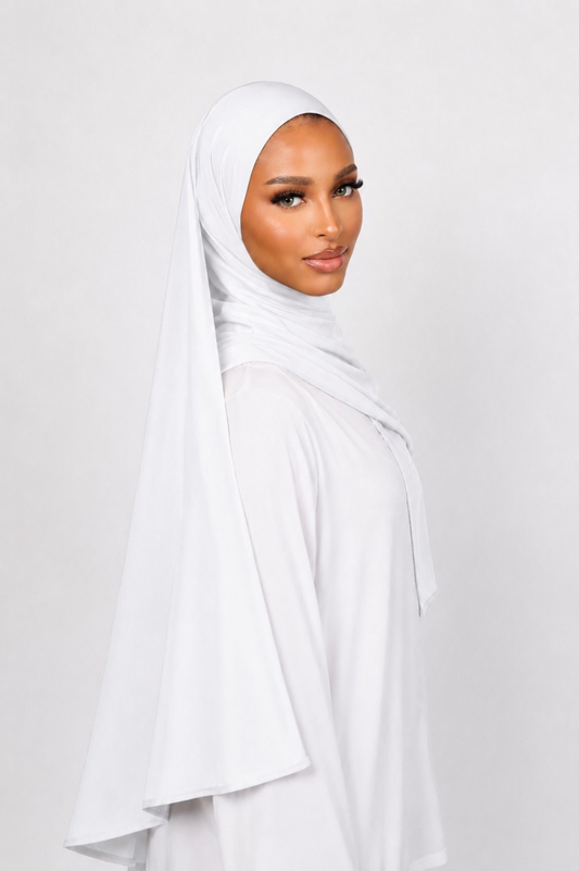 Jersey liquid Scarf - WHITE