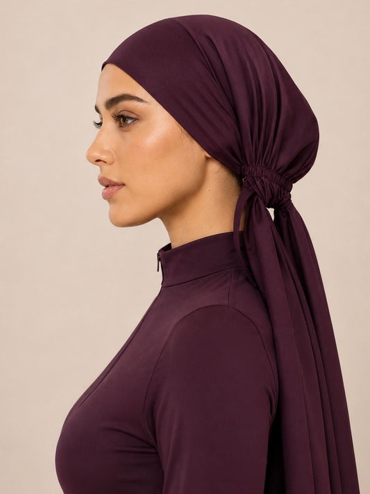 LUXURY SWIM TURBAN- BURGUNDY