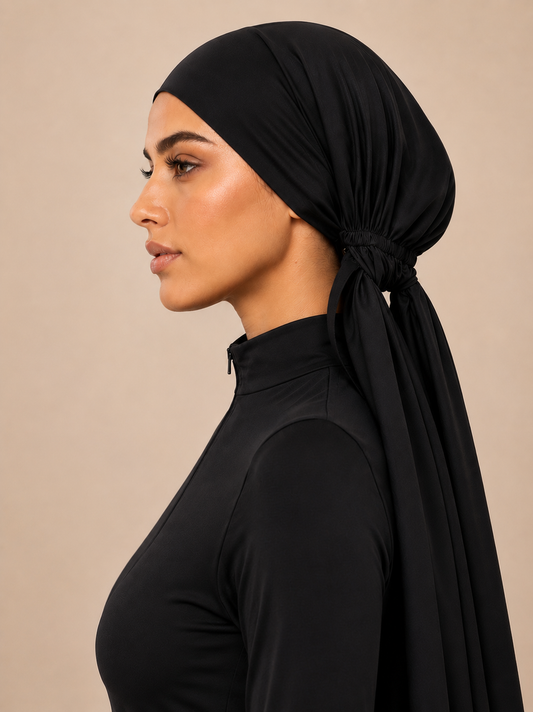 LUXURY SWIM TURBAN- BLACK