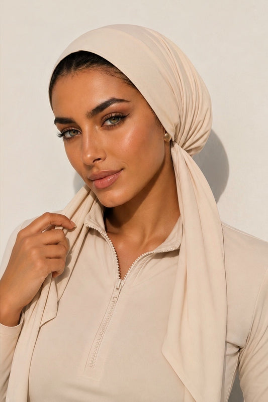 LUXURY SWIM TURBAN - BEIGE