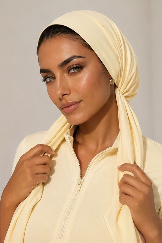 LUXURY SWIM TURBAN - BUTTER YELLOW