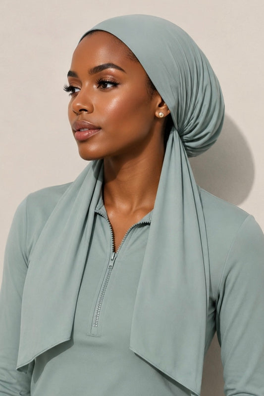 LUXURY SWIM TURBAN - LIGHT BLUE