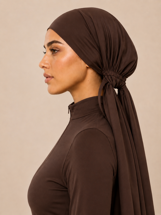 LUXURY SWIM TURBAN - BROWN