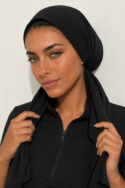 LUXURY SWIM TURBAN- BLACK